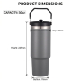 30oz Wide Mouth Stainless Steel Vacuum Flask Flex Cap Leak-Proof Double Wall BPA Free Handgrip for Hiking Backpacking Giveaways