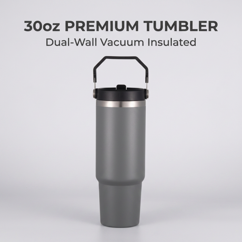 30oz Wide Mouth Stainless Steel Vacuum Flask Flex Cap Leak-Proof Double Wall BPA Free Handgrip for Hiking Backpacking Giveaways