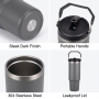 30oz Wide Mouth Stainless Steel Vacuum Flask Flex Cap Leak-Proof Double Wall BPA Free Handgrip for Hiking Backpacking Giveaways