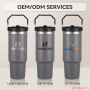 30oz Wide Mouth Stainless Steel Vacuum Flask Flex Cap Leak-Proof Double Wall BPA Free Handgrip for Hiking Backpacking Giveaways