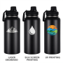 Minimalist Design 32oz Vacuum Flask Insulated Stainless Steel Water Bottle with Multiple Lids  School Travel Sports