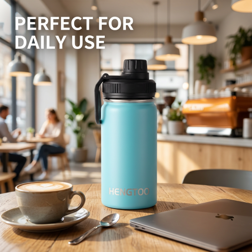 Wholesale Stainless Steel Vacuum Insulated Double Walled Thermal Sport Bottle with Handle and Lid for School Kids and Camping