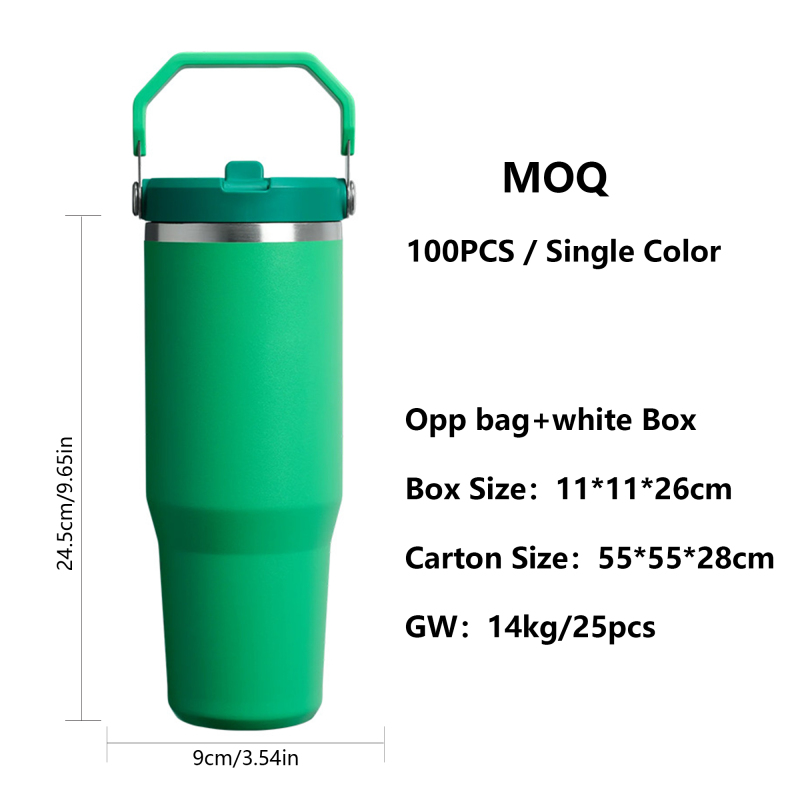 Custom Logo 20oz 30oz Travel Tumblers Small Batch Stainless Steel Water Bottles Camping Sports Coffee Mugs with Straw and Handle