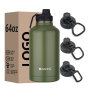 Large Capacity 64oz Stainless Steel Insulated 1 Gallon Liter Jug Sport Water Bottle Flask with Lid for Outdoors Camping With Bag