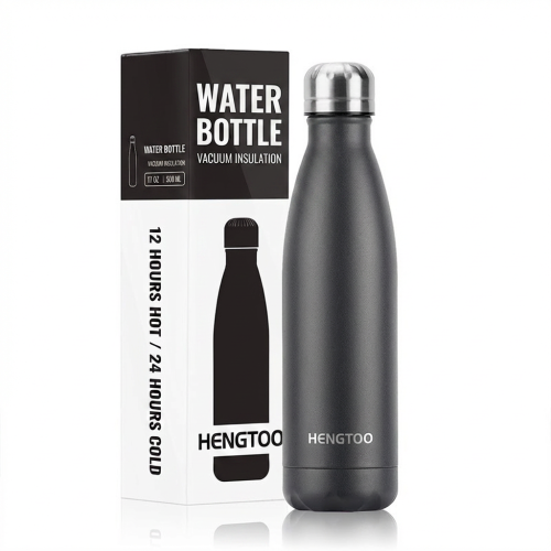 Portable Lightweight 500ml Vacuum Flask Cola Style Stainless Steel Insulated with Lid and Cleaning Brush for Camping and Travel