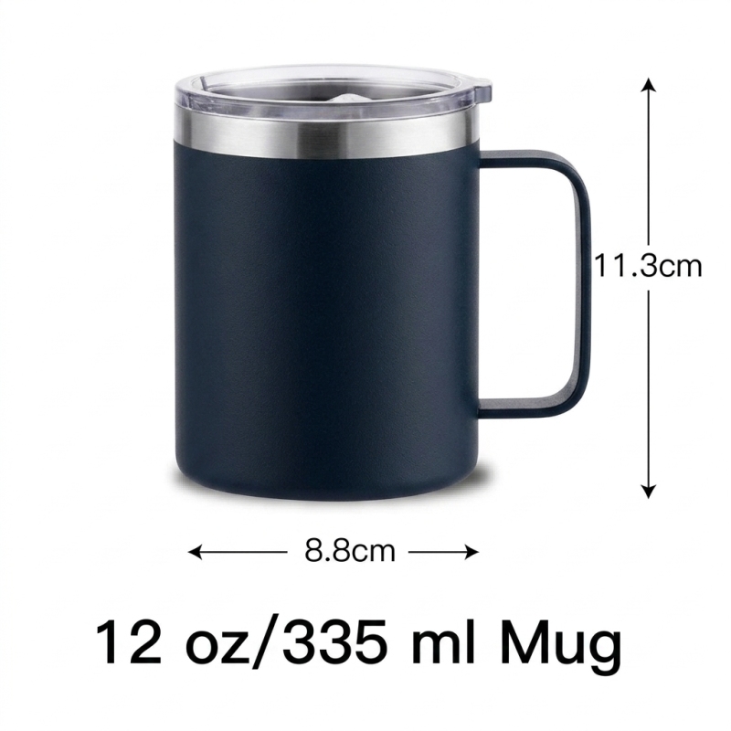 Eco Friendly 12oz Stainless Steel 304 Vacuum Insulated Coffee Mug for Camping and Sustainable Drinkware Wholesale