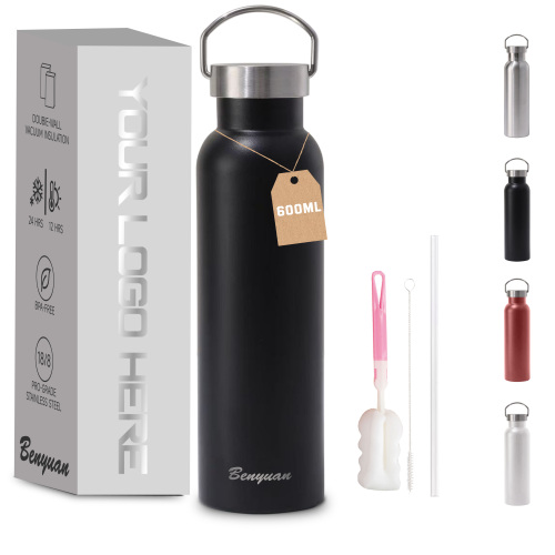 Camping Promotional Sports Thermos Custom Stainless Steel Water Bottle with Hanger