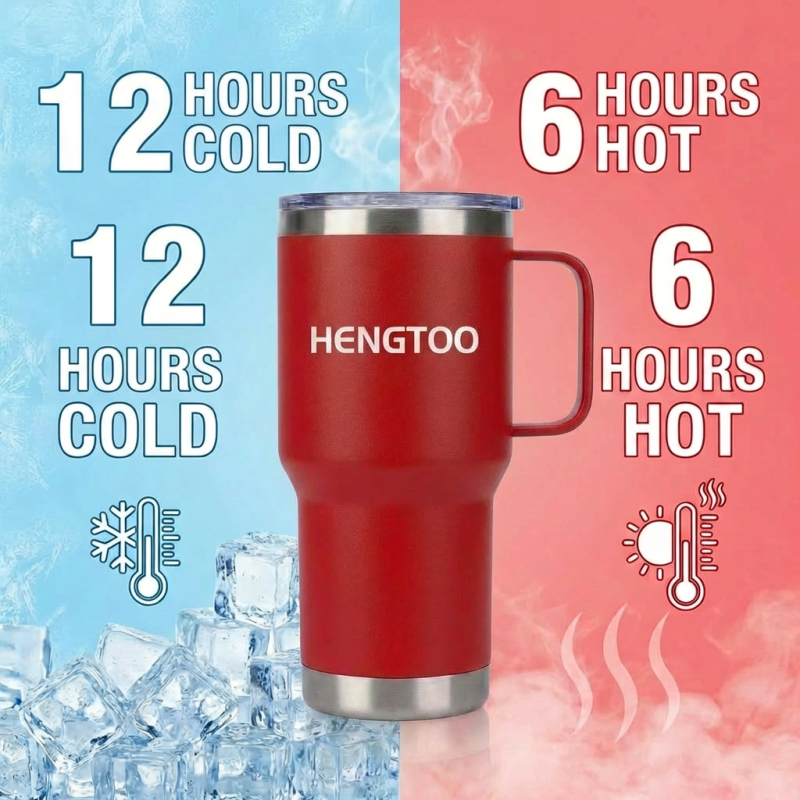 High Quality 20oz Ergonomic Grip Vacuum Insulated Leak-Proof Cycling Water Flask with Handle Lid for Bike Riding Back to School