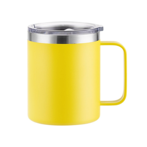 12oz Coffee Mug With Handle, Double Wall Stainless Steel Insulated Lowball Tumbler Keeping Hot and Cold Camping Mugs