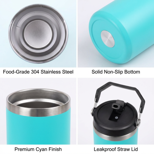 Wholesale Custom Logo 30oz Tumbler with Handle Powder Coated Stainless Steel Insulated Flask for Gifts