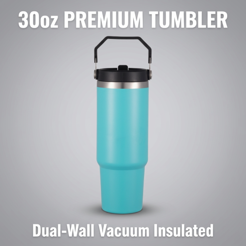 Wholesale Custom Logo 30oz Tumbler with Handle Powder Coated Stainless Steel Insulated Flask for Gifts