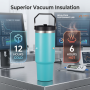 Wholesale Custom Logo 30oz Tumbler with Handle Powder Coated Stainless Steel Insulated Flask for Gifts