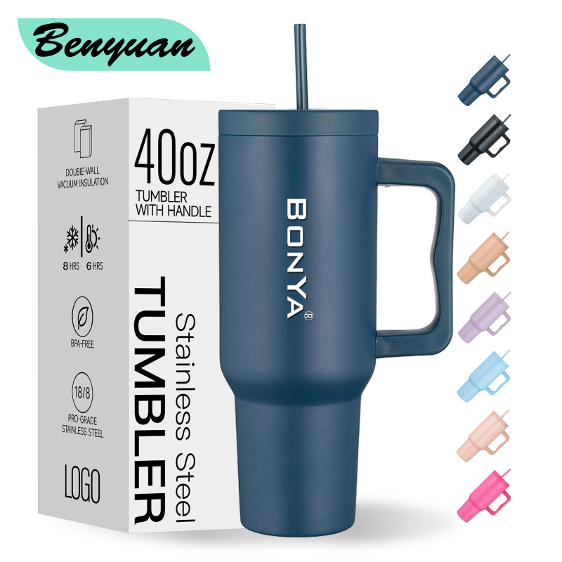 New Arrival 304 Stainless Steel Cartoon Straw Mug 40oz Vacuum Insulated Portable Handle Large Capacity BPA Free Party Outdoor