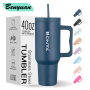 New Arrival 304 Stainless Steel Cartoon Straw Mug 40oz Vacuum Insulated Portable Handle Large Capacity BPA Free Party Outdoor