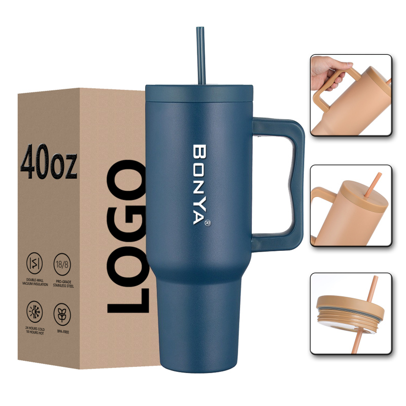 New Arrival 304 Stainless Steel Cartoon Straw Mug 40oz Vacuum Insulated Portable Handle Large Capacity BPA Free Party Outdoor