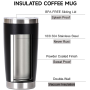 Customized 20oz Stainless Steel Tumbler Hot Water Flask Thermal Cooling Insulated Coffee Mug Take Away Travel Coffe Cup Reusable