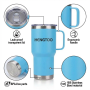 Best Selling Double Wall Vacuum Insulated Water Bottle with Handle Lid Camping Ready Cleaning Brush Included for Gym Fitness