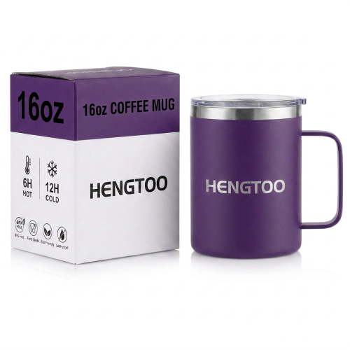 Stylish Stainless Steel Vacuum Insulated BPA Free Mug for Office Home Camping and Outdoor Activities
