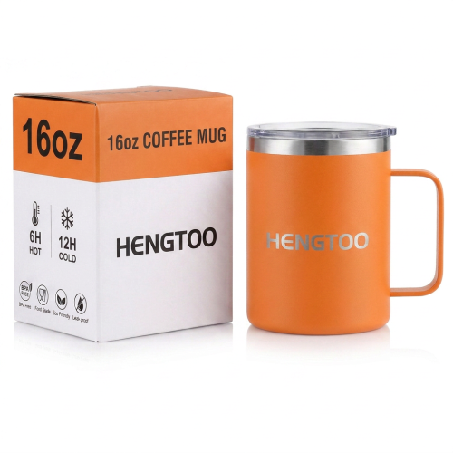 Stylish Stainless Steel Vacuum Insulated BPA Free Mug for Office Home Camping and Outdoor Activities