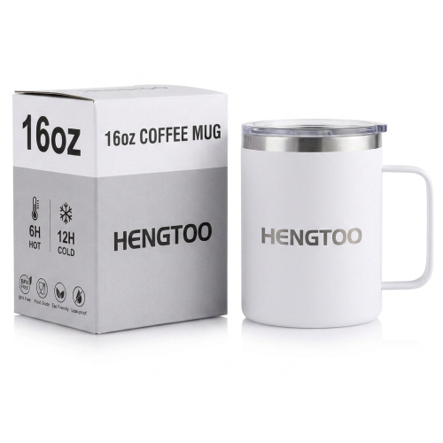 Stylish Stainless Steel Vacuum Insulated BPA Free Mug for Office Home Camping and Outdoor Activities