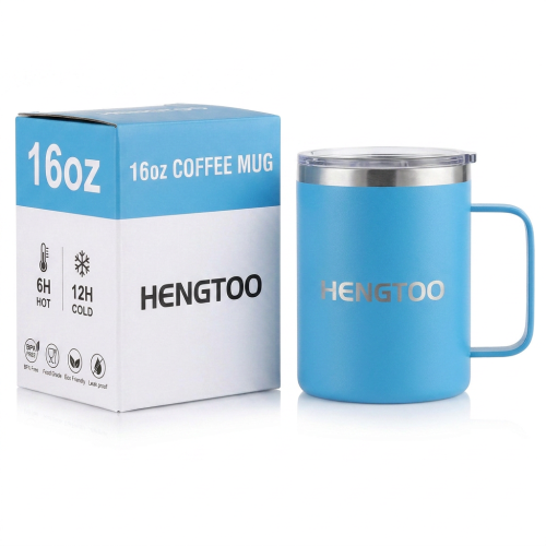 Stylish Stainless Steel Vacuum Insulated BPA Free Mug for Office Home Camping and Outdoor Activities