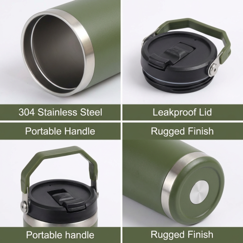 17oz Classic Cola Shaped Stainless Steel Vacuum Bottle Airtight Lid Leak-Proof Double Wall BPA Free Camping 12-24hr Thermal