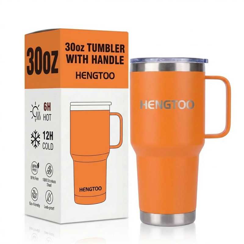 OEM 30oz Stainless Steel Thermal Coffee Cup With Handle for Hot Chocolate Beverage Insulated Tumbler
