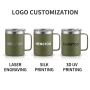 Durable 12oz Stainless Steel Vacuum Insulated Travel Mug with Lid for Office Camping Car Use
