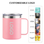 Hot Sale 12oz Insulated Vacuum Stainless Steel Coffee Mug Tumbler with Handle Portable for Travelling