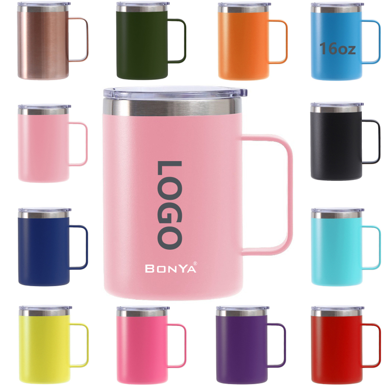 Hot Sale 12oz Insulated Vacuum Stainless Steel Coffee Mug Tumbler with Handle Portable for Travelling