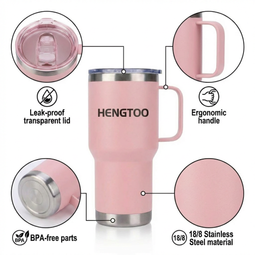 40oz Vehicle Trucker Cup Holder Compatible Eco Friendly Recyclable Portable Double Wall 12-24hr Thermal Stainless Steel