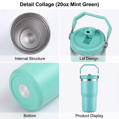Vacuum Thermoses Handle Lid Stainless Steel Double Wall BPA Free 20oz 12-24hr Thermal Insulation for Backpacking Camping Outdoor