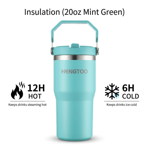 Vacuum Thermoses Handle Lid Stainless Steel Double Wall BPA Free 20oz 12-24hr Thermal Insulation for Backpacking Camping Outdoor