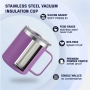 Premium 304 Stainless Steel Coffee Mug 12oz Thermal Mug Leakproof Insulated Travel Mug for Car Coffee