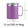 Premium 304 Stainless Steel Coffee Mug 12oz Thermal Mug Leakproof Insulated Travel Mug for Car Coffee