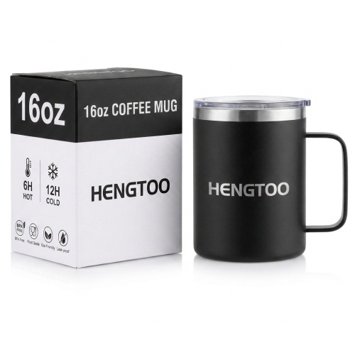 Reusable Stainless Steel Vacuum Insulated Travel Mug with BPA Free Design for Camping and Office Use