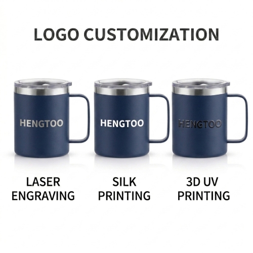 12oz Custom Logo Stainless Steel  Cups Vacuum Flasks Sublimation Tumbler with Straw Handle Lid Water Bottle for 0ffice Cup