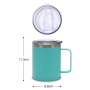 12oz Insulated Leakproof Coffee Mug with Straw Lid Double Wall Vacuum Stainless Steel Travel Tumbler Cup with Handle Reusable