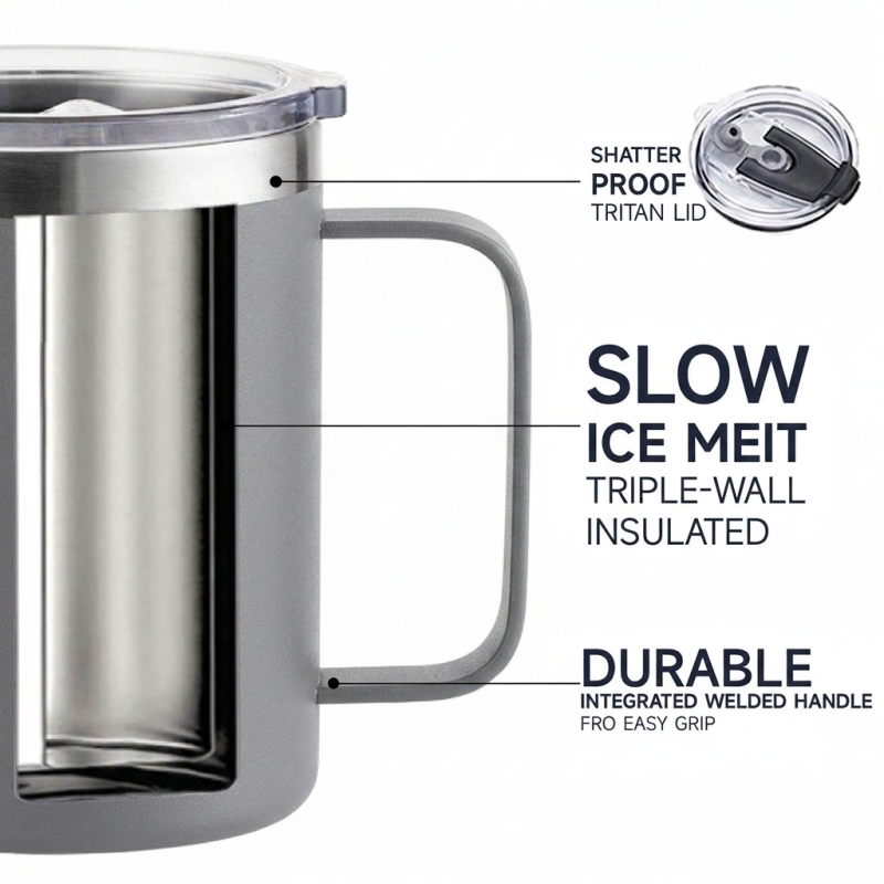 Top Rated 12oz Stainless Steel Coffee Mug Vacuum Insulated Travel Mug for Hot Cold Drinks Office Travel