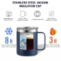 12oz 304 Stainless Steel Coffee Mug, BPA Free Vacuum Insulated Cup with Handle, 6-12 Hours Warm Keeping for Business Gift