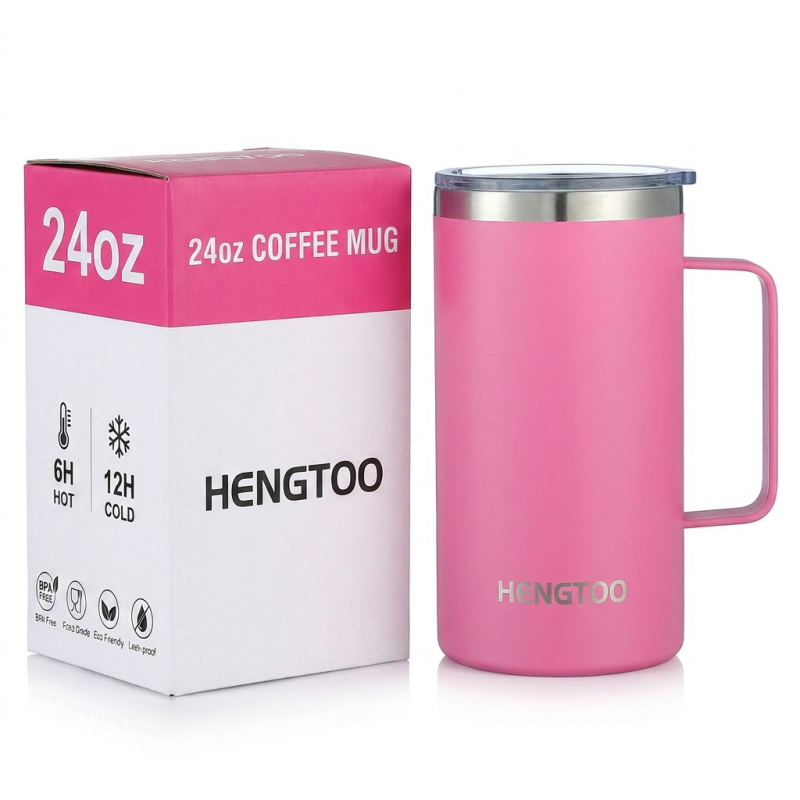 Premium Classic Stainless Steel Vacuum Insulated Travel Mug Leakproof Design for Camping and Outdoor Use