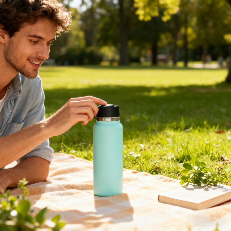22oz 304 Stainless Steel Vacuum Thermos Wide Mouth Space Cup 