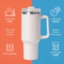 Bulk Buy 40oz Insulated Tumbler with Handle, Private Label OEM Stainless Steel Travel Mug, Professional 40 oz Vacuum Cup Supplier - HENGTOO