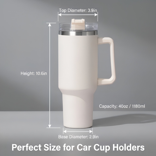 Bulk Buy 40oz Insulated Tumbler with Handle, Private Label OEM Stainless Steel Travel Mug, Professional 40 oz Vacuum Cup Supplier - HENGTOO