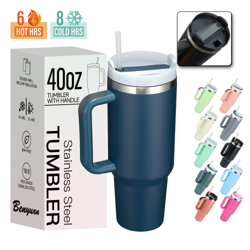 Bulk 40oz Insulated Travel Mug with Soft Grip Handle, Private Label 40 oz Tumbler Manufacturer, Custom Logo FlowState Lid Cup - HENGTOO Bulk 40oz Insulated Travel Mug with Soft Grip Handle, Private Label 40 oz Tumbler Manufacturer, Custom Logo FlowState Lid Cup - HENGTOO