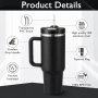 Wholesale 40oz Tumbler with Soft Grip Handle & FlowState Lid, Custom Logo Double Wall Insulated Travel Mug, OEM 40 oz Vacuum Cup Manufacturer - HENGTOO