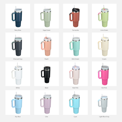 Wholesale 40oz Tumbler with Soft Grip Handle & FlowState Lid, Custom Logo Double Wall Insulated Travel Mug, OEM 40 oz Vacuum Cup Manufacturer - HENGTOO