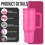 Corporate Gift 40oz Tumbler with Handle and Straw, Bulk Insulated Stainless Steel Mug for Branding, Premium 40 oz Travel Cup Factory - HENGTOO