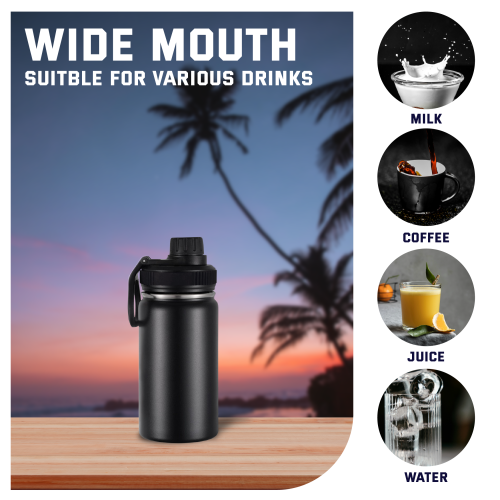 School Bulk 12oz Kids Water Bottle with Straw Lid and Handle, Custom Logo 12 oz Children Insulated Bottle Supplier, Private Label Stainless Steel Cup - HENGTOO