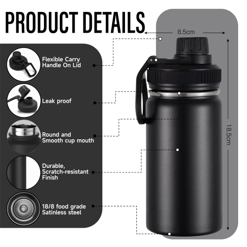 School Bulk 12oz Kids Water Bottle with Straw Lid and Handle, Custom Logo 12 oz Children Insulated Bottle Supplier, Private Label Stainless Steel Cup - HENGTOO
